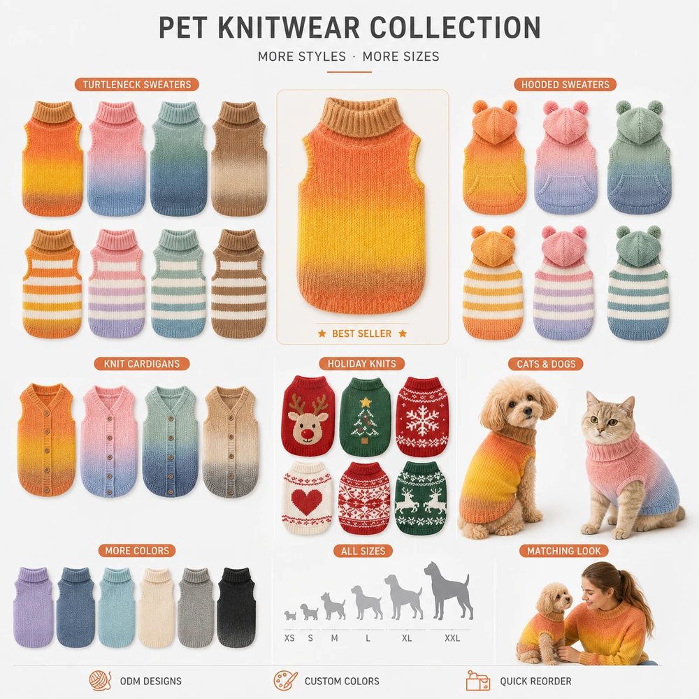 5GG Ombre Turtleneck Pet Sweater - Additional Custom Option 05
