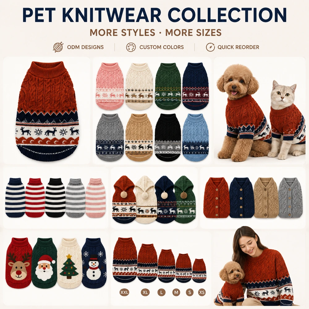 12GG Fair Isle Christmas Pet Sweater - Additional Custom Option 05