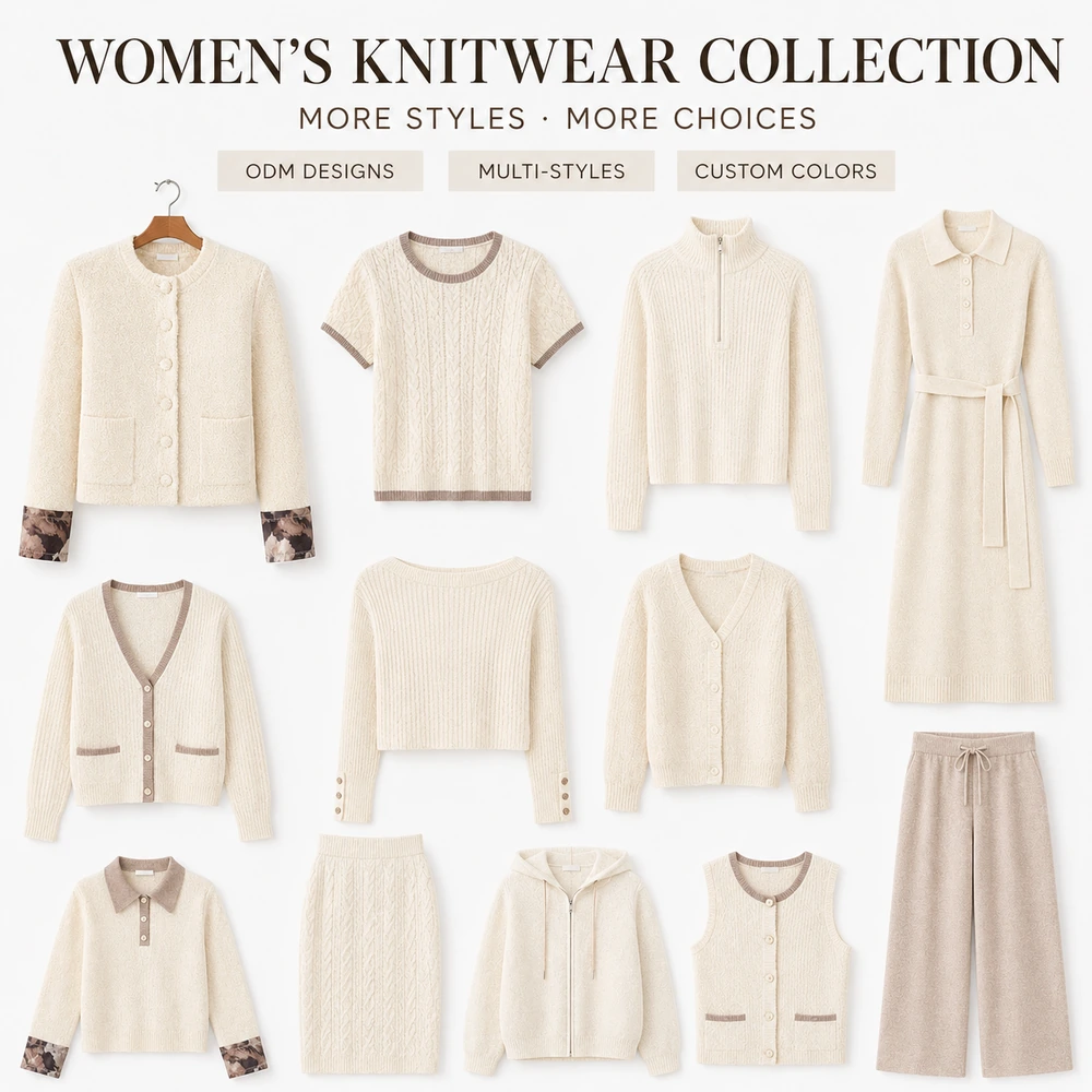 Women’s Crew Neck Contrast-Cuff Button-Front Knit Cardigan - Additional Custom Option 05