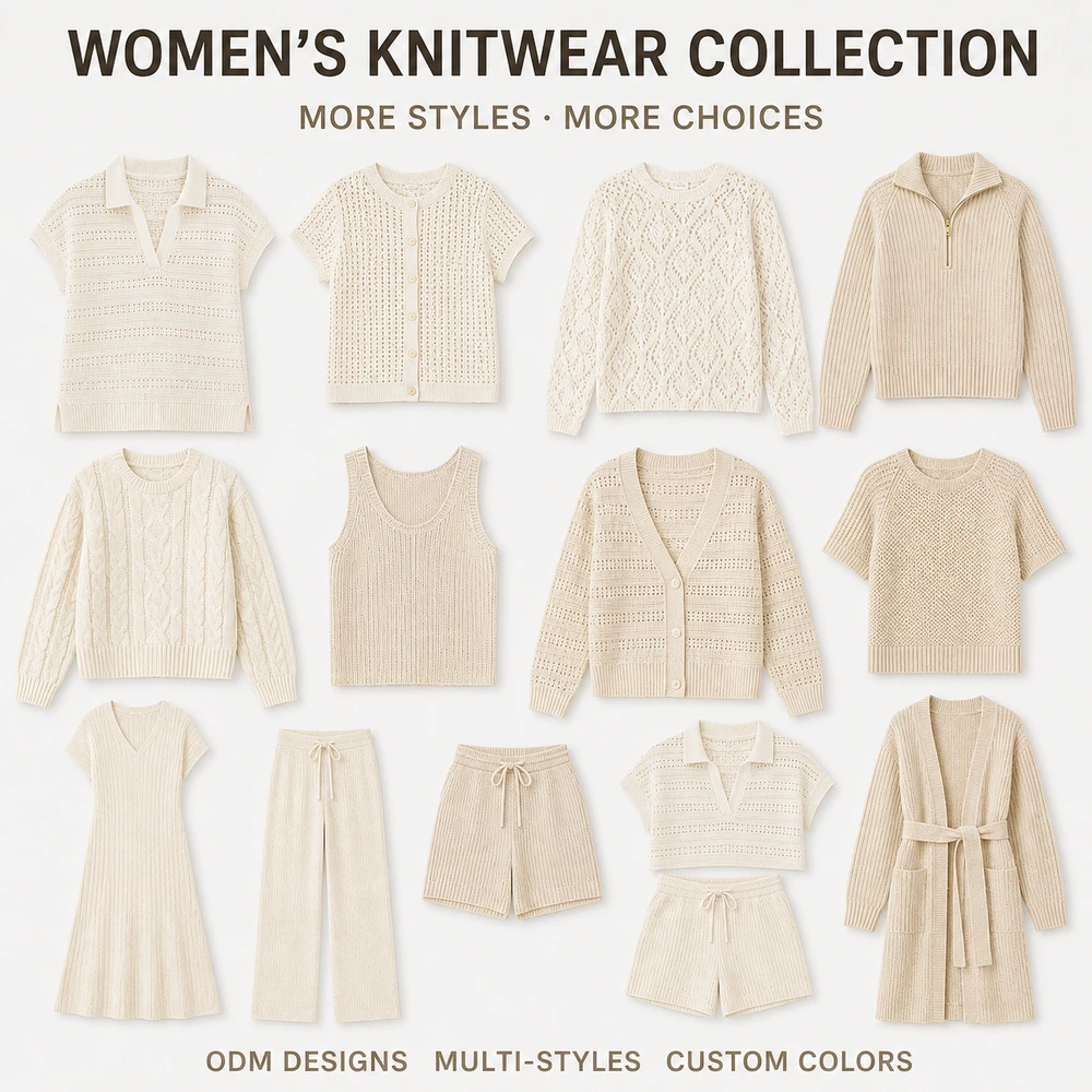 Women’s Openwork Pointelle Knit Polo Top - Additional Custom Option 05