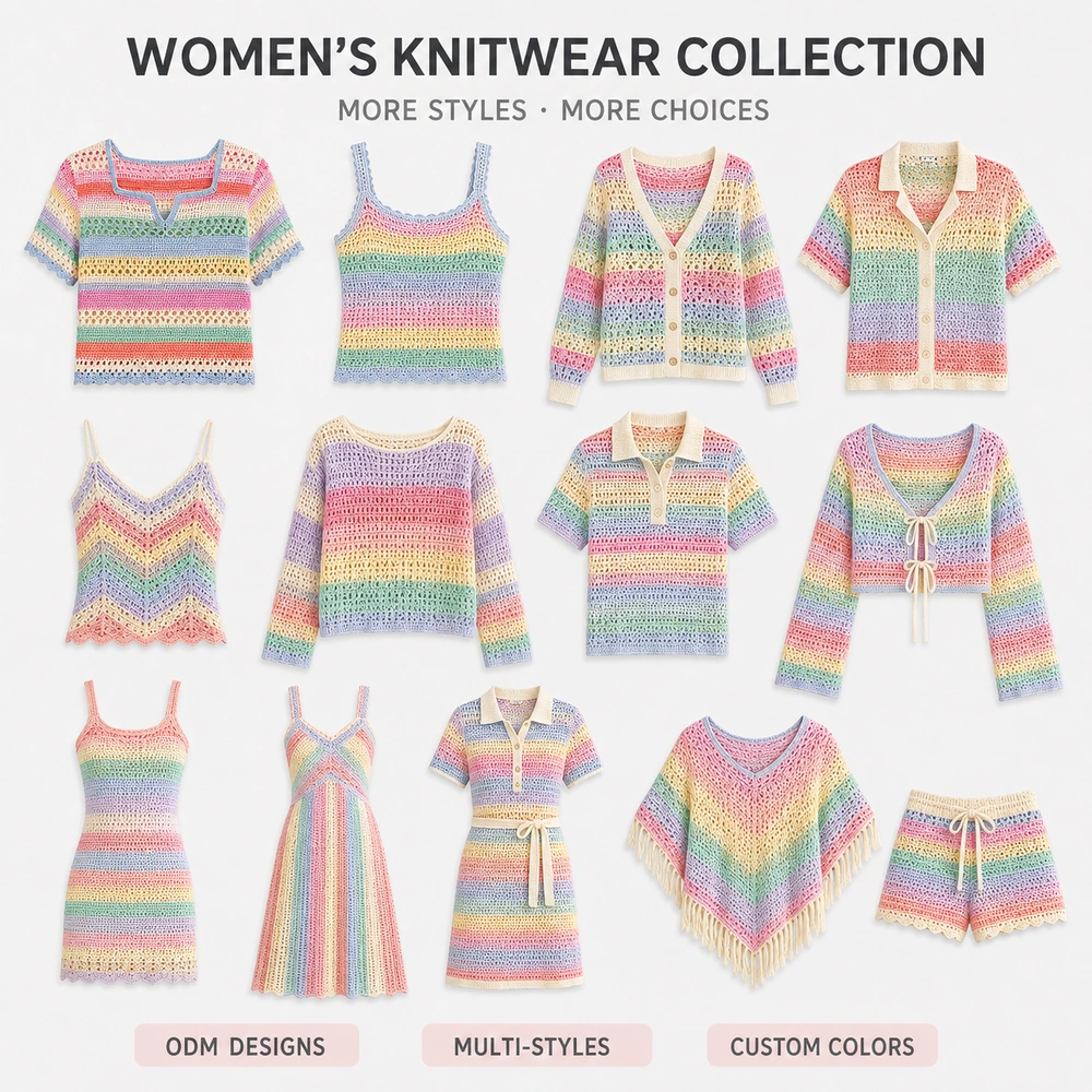 Women’s Multicolor Striped Crochet Top - Additional Custom Option 05