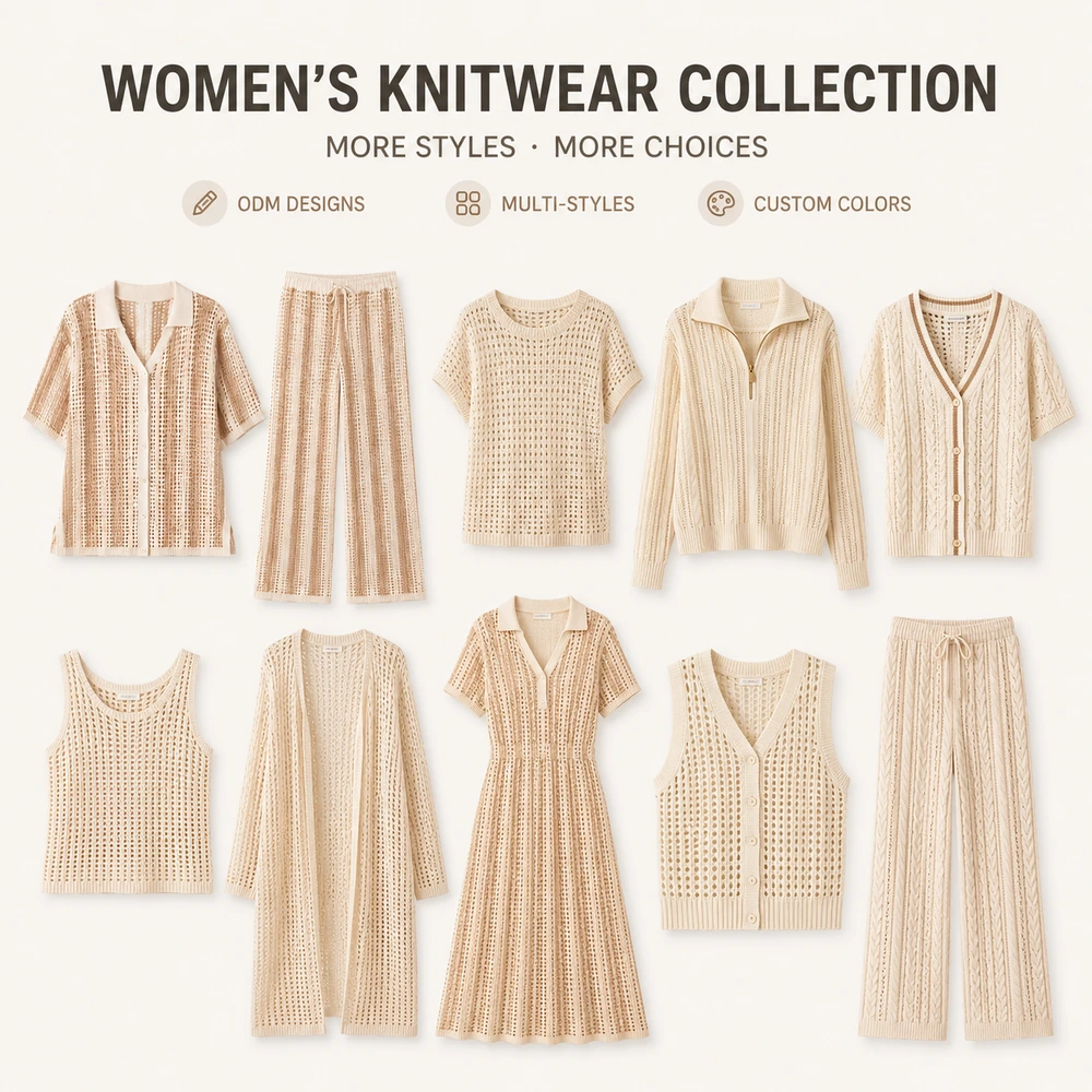 Women’s Striped Open-Knit Shirt & Wide-Leg Pants Set - Additional Custom Option 05