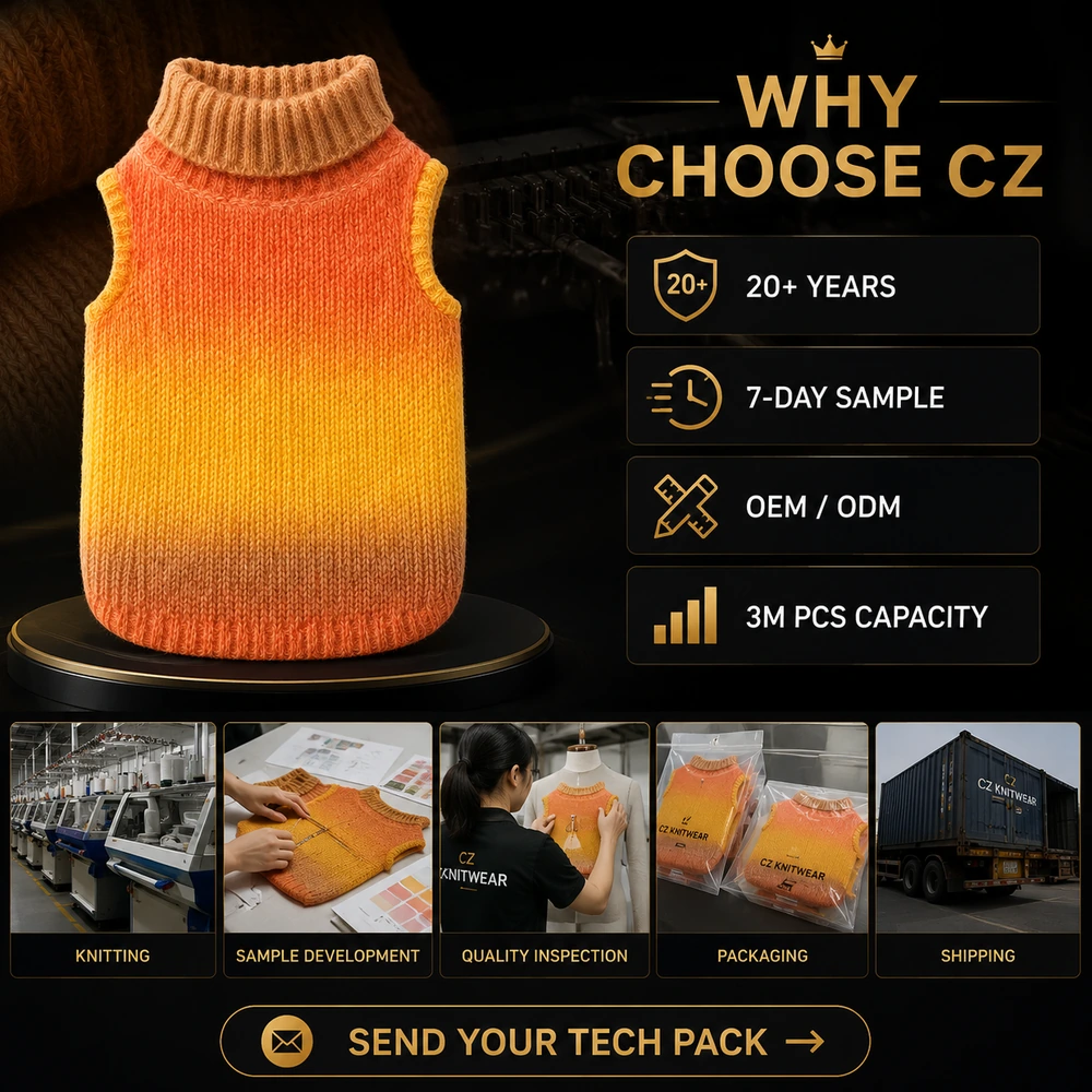 5GG Ombre Turtleneck Pet Sweater - Additional Custom Option 06